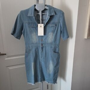 Denim Short Sleeve Dress